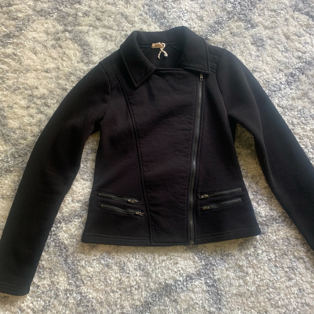 Woman’s - Miss Me  - Black Zip Up Jacket. Size Medium. Gently worn!!!